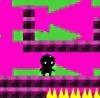 It is called "Walk This Way".
The premise is very simple, you can jump (spacebar) and hitting a wall will change the direction of your character.

There are 3 levels and completing them is simple enough, but there is some extra challenge in trying to collect all the skulls