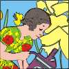 Playgame for coloring with a girl and many flowers. Grab brush and paint my garden!