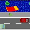 FG Frogger is a remake of the original Frogger Game. Its your task to lead the frog cross the read and over the river. Place him save between the cactuses. Use the arrow keys to control the frog.