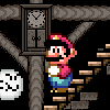 Mario took a shortcut and got lost in the haunted house.   Help him solve the puzzles and collect coins to reveal secret doors.   Arrow keys to move, jump and duck, a key to run.