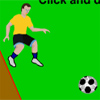 Press the mouse, drag the player and hit the ball with the player`s shoe. You are given 10 chances. If the ball passes through the goal you score a point.