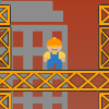 Destroy the blocks to demolish the building under the level line without damaging nearby buildings and protecting the workers from hitting the ground.