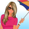 Cute girl takes a walk by the seaside. Select cool outfits, stylish hairdos and even change her umbrella. Easy and fun, print when you’re done!