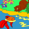 Kid`s coloring: "Funny fishing" is free coloring game.