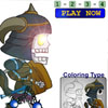 Create your own Chibi skeletal warrior animation with the TAOFEWA manga animation coloring game. Color 4 different images and view the  animation you colored with the TAOFEWA manga chibi skeletal warrior