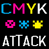 Fear the CMYK invaders, taste the four colours of terror, cower as they march inexorably downwards.