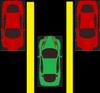 a car game where you are a green car and have to avoid red cars