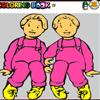 twin children coloring game