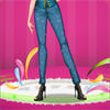 Skinny jeans is the popular element in the modern society. Do you want to own more skinny jeans? If your legs are very beautiful, you won`t hesitate to show them with skinny jeans outside. Play this game now, you can choose the tattoos and jewelry for your feet. And you also could select the color for your jeans