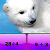 Polar bear math division puzzle game.
