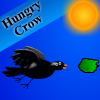 A hungry crow is flying before pigeons.help that crow and feed it.but be careful about pee