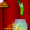 Test you skill shooting Mr. and Mrs. Pickle as they make their way toward their jar.  They are slippery and show their best moves trying to evade your shots.  Keep an eye out for other flying veggies, hitting them may help you get a higher score!