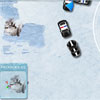 Your task is to find the secret package on the South Pole and take it to the base. You have the map and the hint arrow. The police cars will prevent you from reaching your aim. Pay attention that the driving on the ice is rather difficult because of sliding. There are five skill levels and each one is the harder than the previous one. Use arrows to drive and space as handbrake.