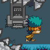 Help Bimmin escape from the zombie dinosaur by jumping over stumps, zombie hands and tombstones while collecting powerups to increase Bimmin’s speed as he runs for his life.