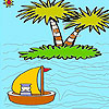 The boatman in the ocean coloring A Free Customize Game