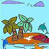 Tropical island coloring