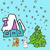 Snowy Christmas coloring A Free Customize Game