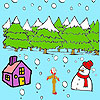 Cute girl and snowman coloring A Free Customize Game
