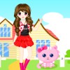 Fresh Kawaii Girl And Her Cat A Free Dress-Up Game