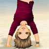 You can`t stop Harriet from jumping on her hands and doing a handstand! Don`t dare her to do a handstand because she`s done them at the mall, at the ballpark, and now she`s at the beach! A lifetime of gymnastics and fashion has made Harriet a great girl to hang out with!