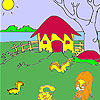 Cute hut and animals coloring A Free Customize Game