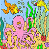 Big octopus in the sea coloring
