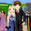 Dress this young couple in a Hollywood celebrity dress as they prepare to walk the red carpet to the awards night.