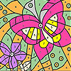 Pink butterfly and flower coloring A Free Customize Game