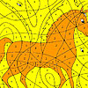 Alone horse coloring Game.