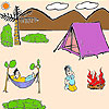 Cute picnic time coloring