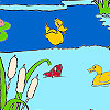 Ducks on the  little lake coloring A Free Customize Game