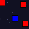 You are a blue square and you have to avoid the red squares.
3 game modes.
Classic : you need to avoid the the red squares by using the arrow keys.
0 Gravity : No gravity management.
Rotation : You and the ennemies roll.