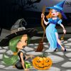 Find five differences between two Halloween pictures and make them identical in given time.