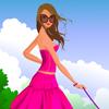 Girl go out with dog A Free Dress-Up Game