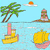 Sea and lighthouse coloring