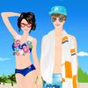 Sweet Couple In Beach A Free Dress-Up Game