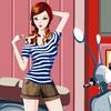 Girl with motobike A Free Dress-Up Game