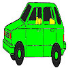 Old green car coloring