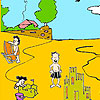 Sand castles on the beach coloring