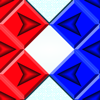 Can you solve the puzzle which dates back to the Victorian era? Your goal in this game is to exchange the positions of the two sets of arrow tiles with as few moves as possible. You will be given two rhombi with an empty space between them, and 8 red arrow tiles are placed inside the rhombus on the left, while 8 blue tiles are located on the right. You can move the tiles by clicking them. A tile can be moved to the empty space if the tile is adjacent to the space, or when another tile is located between the moving tile and the empty space. The number of moves you have made will be counted at the top of the screen. Try your best to limit the number of steps or you may receive no points even the task is completed!
