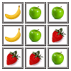 Similar to Lights-Out this game objective is to unify all the tiles on the board to have the same image on them.

Either unify the board to contains Apples only, Bananas only or Strawberries only... This may require some thinking!