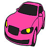Pink classic car coloring