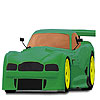 Flash green car coloring