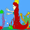 Mermaid and fishes coloring