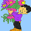 Florist boy coloring Game.