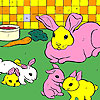 Rabbits in the kitchen coloring A Free Customize Game