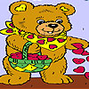 Hearts and  bear coloring