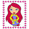 Lonely girl heart frame coloring Game.