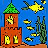 Fish village coloring Game.