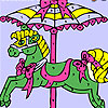 Colorful carousel coloring Game.